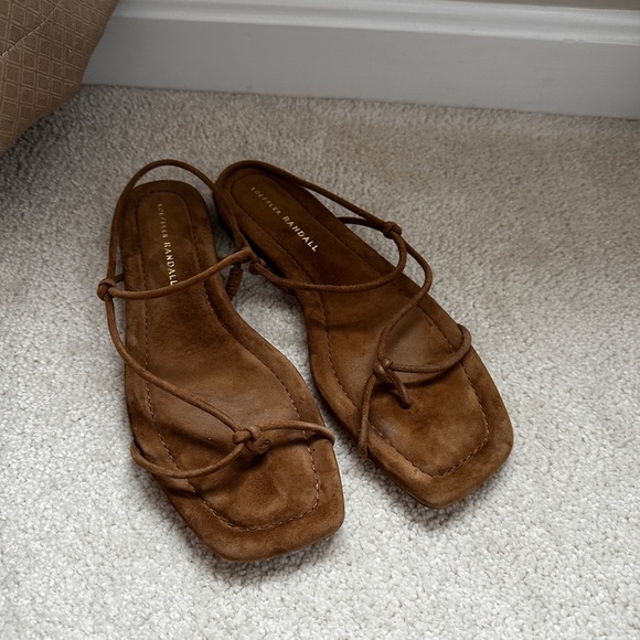 Loeffler Randall Eleanor cacao suede strappy sandal - Picture 2 of 7